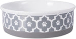 Lattice Pet Bowl Set, Non-Slip Silicone Ring for Secure Feeding, Microwave & Dishwasher Safe, Small Size 4.25" x 2", Gray, Pack of 2