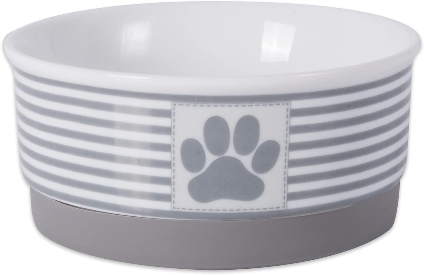 Lattice Pet Bowl Set, Non-Slip Silicone Ring for Secure Feeding, Microwave & Dishwasher Safe, Small Size 4.25" x 2", Gray, Pack of 2