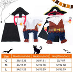 Caribbean Style Pirate Costume for Small to Medium Dogs and Cats - Adorable Halloween and Christmas Party Apparel with Hat