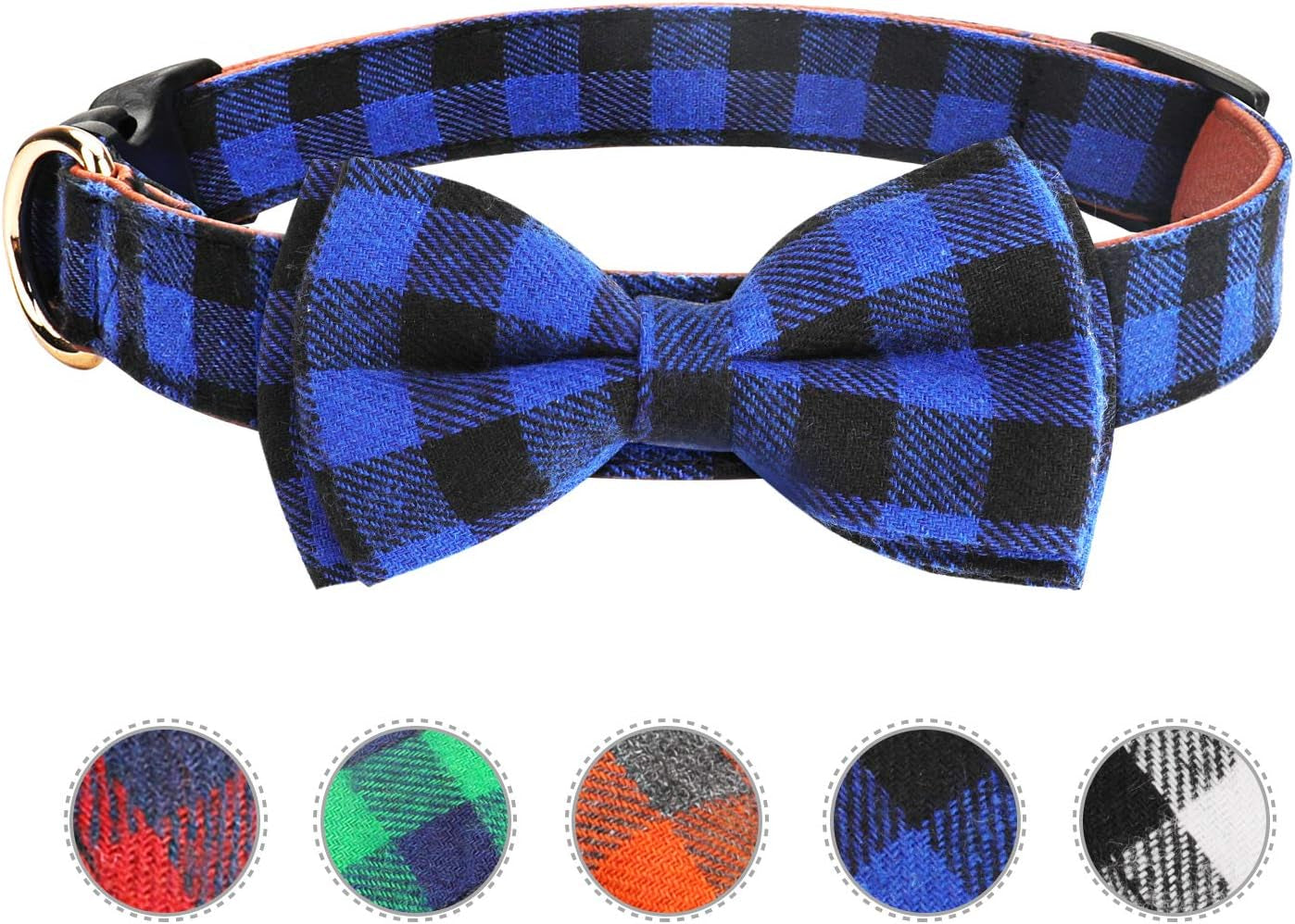 Adjustable Light Plaid Dog Bow Tie Collar for Pets - Soft and Comfortable Design (Small, Black)