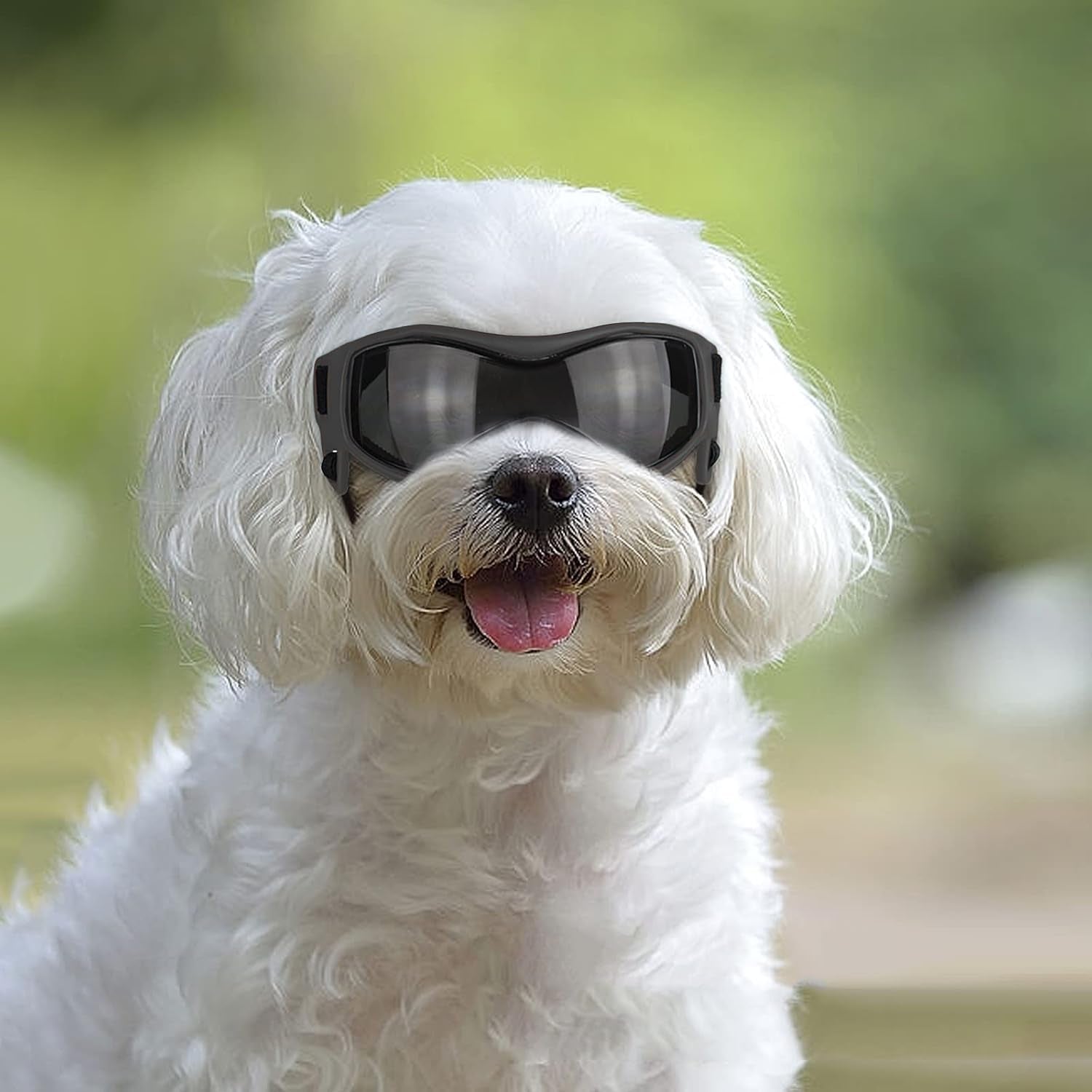 Dog Goggles for Small to Medium Breeds - UV Protection, Anti-Fog, Windproof, and Snowproof Sunglasses with Soft Frame in Black