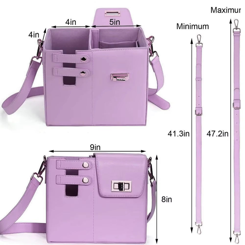 Outdoor Portable Crossbody Water Cup Storage Bag Water Bottle Carrier with Adjustable Strap PU Leather Cup Bag Storage Pocket