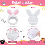 3-Piece Adjustable Cat Costume Set with Bunny Ears - Pet Headwear for Kittens and Dogs, Ideal for Halloween Parties and Themed Celebrations