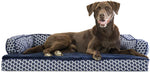 Orthopedic Dog Bed for Small to Medium Dogs with Removable Bolsters and Washable Cover, Supports Dogs up to 35 lbs - Plush Woven Couch Sofa in Diamond Brown, Medium Size