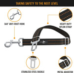 Dog Car Harness - Single Dog Seatbelt for Cars and Trucks - Adjustable Tether Belt for Small and Large Dogs - Orange