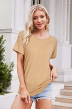 Women's Leopard Print Color Block Tunic Tops with Long/Short Sleeves - Casual Raglan Shirt