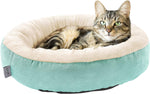 Round Donut Pet Cushion Bed - 20 Inch Cat and Small Dog Bed with Anti-Slip, Water-Resistant Bottom, Super Soft Durable Fabric, Washable Luxury Design in Brown