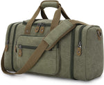 60L Canvas Duffle Bag for Travel - Coffee Overnight and Weekend Bag