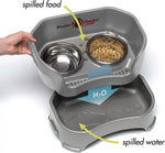 Neater Feeder Deluxe Medium Elevated Dog Feeder with Stainless Steel Bowls - 3.5 Cup Food and 5 Cup Water Capacity, Spill-Proof and Non-Slip Design, Made in USA