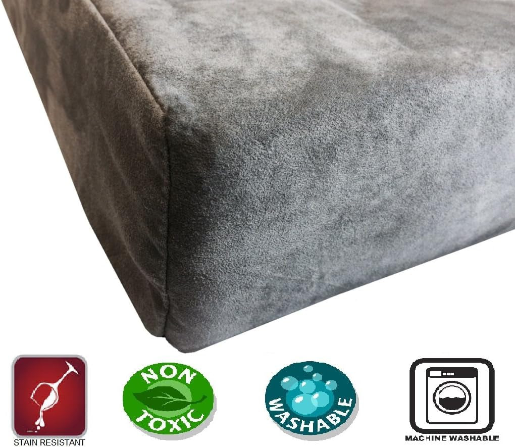 XL Orthopedic Memory Foam Dog Bed with Machine Washable Cover and Waterproof Lining for Medium to Large Pets, 47"x29"x4" Pad Suitable for 48"x30" Crate