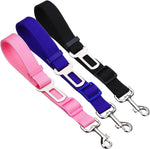 Adjustable Length Pet Seat Belt for Dogs and Cats - 2 Pack (Black and Pink)