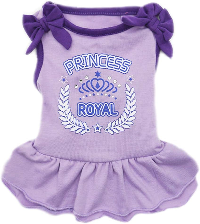 Lavender Purple Dog Princess Sundress with Bowtie for Small to Medium Breeds (X-Small)