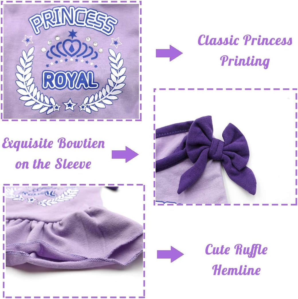 Lavender Purple Dog Princess Sundress with Bowtie for Small to Medium Breeds (X-Small)