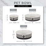 Lattice Pet Bowl Set, Non-Slip Silicone Ring for Secure Feeding, Microwave & Dishwasher Safe, Small Size 4.25" x 2", Gray, Pack of 2