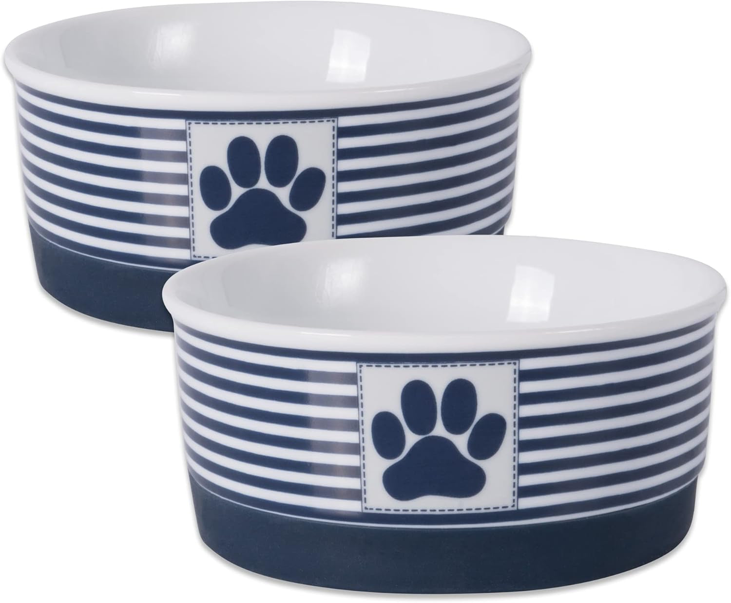 Lattice Pet Bowl Set, Non-Slip Silicone Ring for Secure Feeding, Microwave & Dishwasher Safe, Small Size 4.25" x 2", Gray, Pack of 2