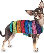 Handcrafted Dog Poncho from Authentic Mexican Blanket - Chihuahua Apparel - Costume Sweater Vest (Multi-Color, XXS)