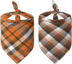 2-Pack Dog Christmas Bandanas - Classic Buffalo Red Plaid Triangle Bibs for Small to Extra Large Dogs and Cats