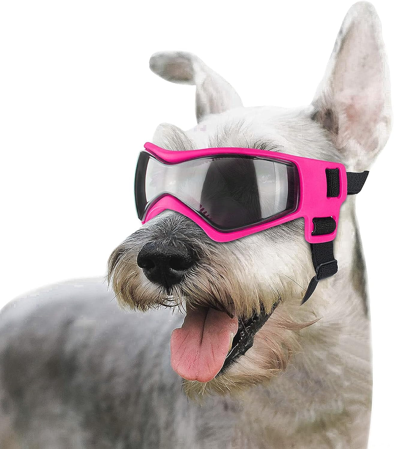 Dog Goggles for Small to Medium Breeds - UV Protection, Anti-Fog, Windproof, and Snowproof Sunglasses with Soft Frame in Black