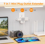 USB Charger Block with 3 USB Ports and 4-Outlet Splitter - Multi-Plug Wall Adapter for Travel, Office, and Dorm Use