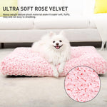 Deluxe Washable Plush Dog Bed - Anti-Slip Sleeping Mat for All Dog Breeds (29" x 21", Pink)