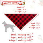 2-Pack Dog Christmas Bandanas - Classic Buffalo Red Plaid Triangle Bibs for Small to Extra Large Dogs and Cats