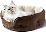 20-Inch Small Dog and Cat Bed - Extra Soft, Machine Washable, Anti-Slip, and Water-Resistant Oxford Base, Brown