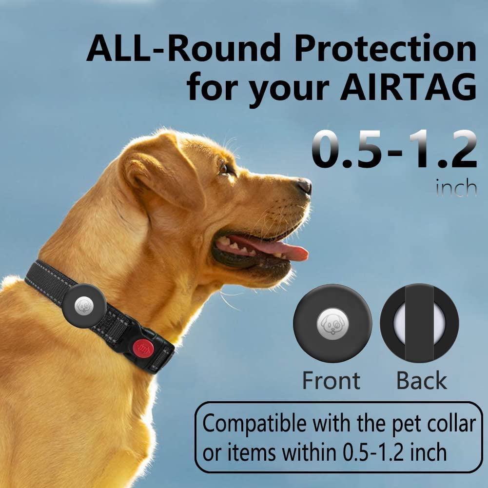 Airtag Dog Collar Holder - 2 Pack Silicone Waterproof Protective Cover for Apple Airtags, Anti-Lost Locator Case for Pet Collars Suitable for Dogs, Cats, and Other Pets