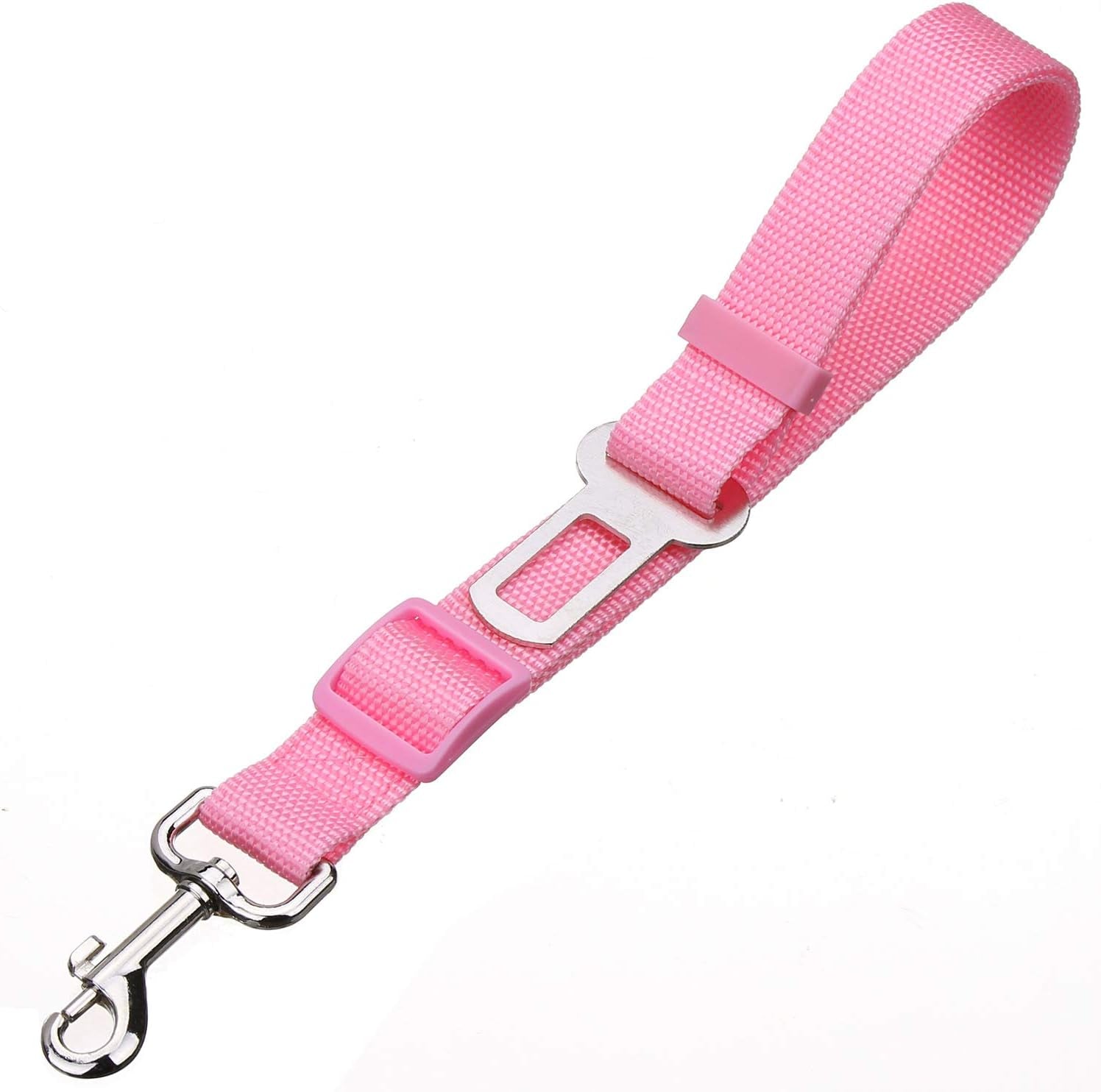 Adjustable Length Pet Seat Belt for Dogs and Cats - 2 Pack (Black and Pink)