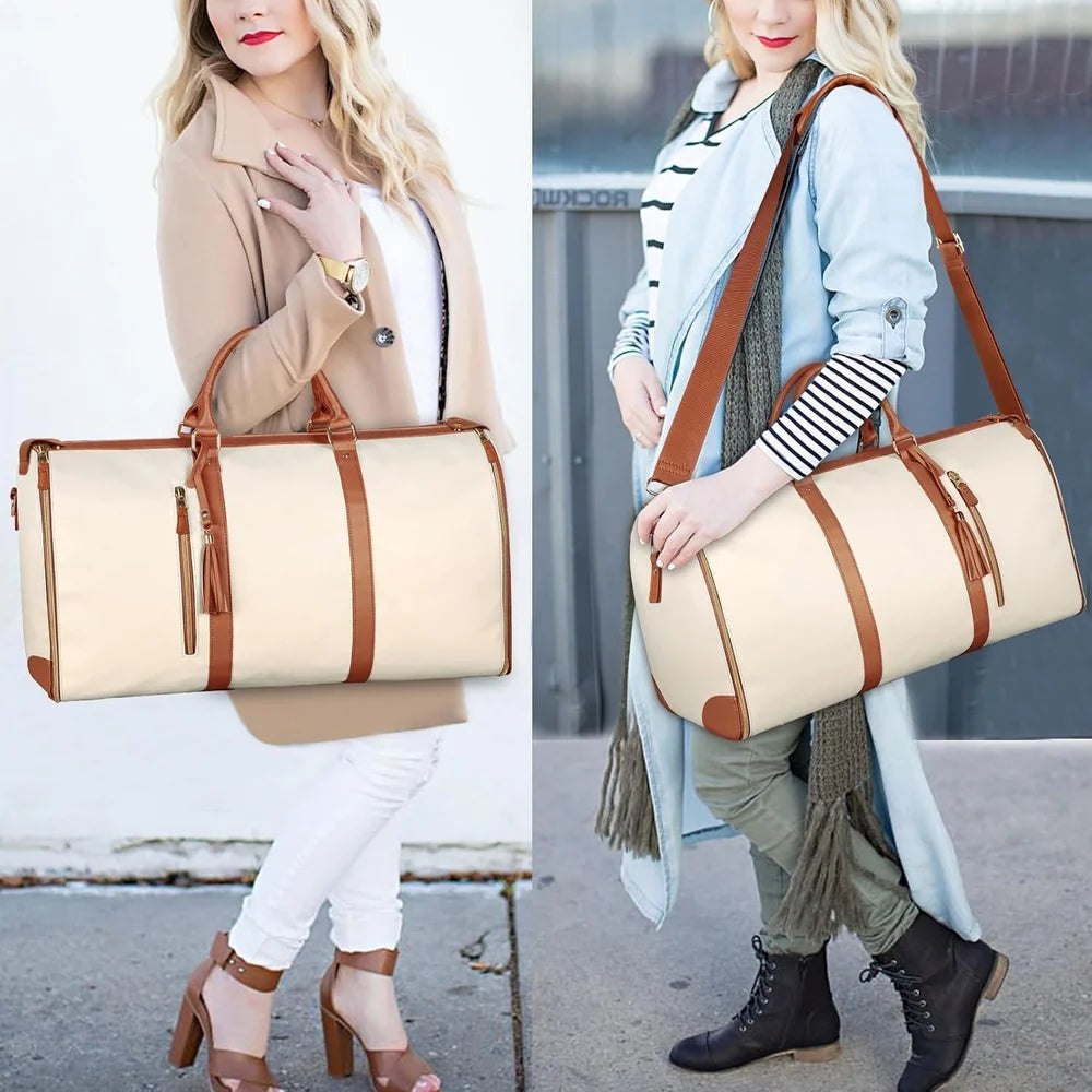 2-in-1 Convertible Garment Duffle Bag With Shoe Pouch
